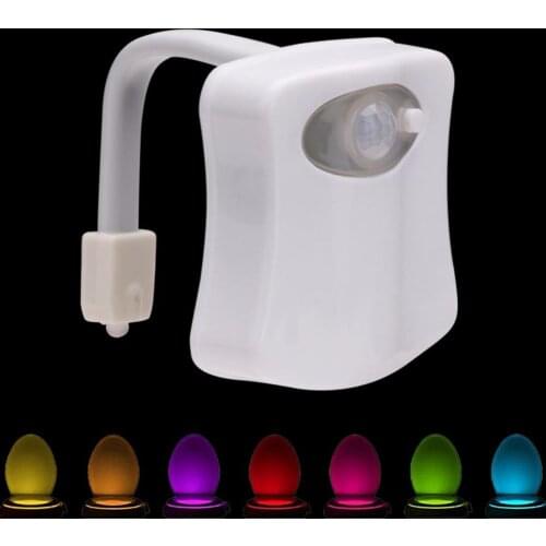 8 Colors Smart PIR Motion Sensor Night Light for Toilet Seat Backlight For Toilet Bowl LED Luminaria Lamp WC Toilet Light
