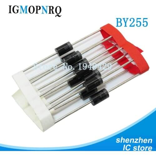 20PCS BY255 Rectifier Diode 3A 3000mA 1300V DO-201 New