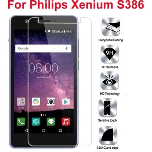 Tempered Glass For Philips Xenium S386 X588 X586 Screen Protector 9H 2.5D Phone Protection Film Protective Glass