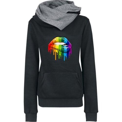 Women Hoodies Sweatshirt Print Pattern Fashion Casual Long Sleeve Pullovers Fleece 100% Cotton Hooded Jacket Ladies Oversized