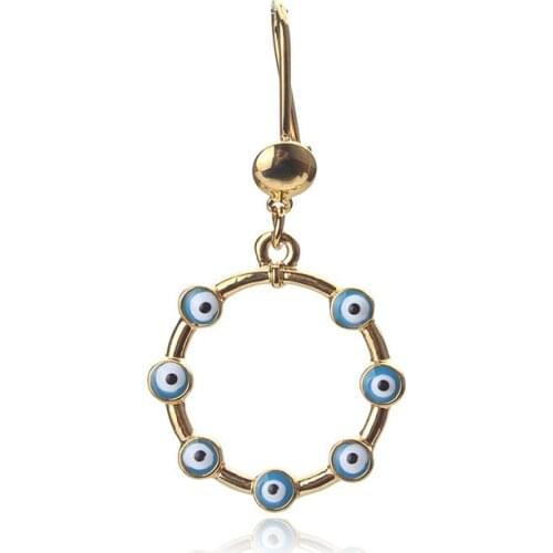 EVIL EYE New Fashion Brand Trendy Zinc Alloy Round Earrings for Women Trendy yellow Earrings Birthday jewelry Gift