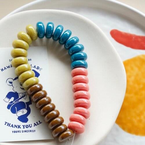 Oily feeling autumn and winter color matching resin oblate beads DIY handmade earrings accessories hand-made materials