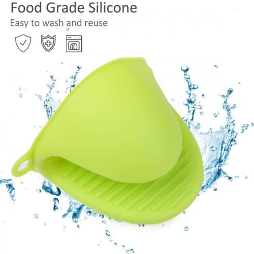 1pc Oven Mitts Thicken Silicone Baking Oven Mitt Insulation Non Stick Anti-slip Pot Bowel Holder Clip Kitchen Baking Oven Mitts