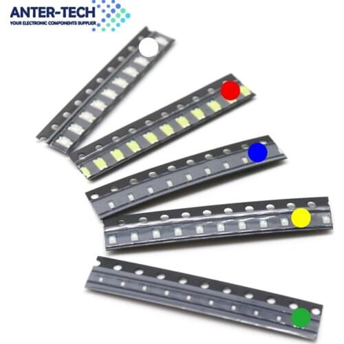 100PCS 0603 SMD LED diodes light yellow red green blue White new and original