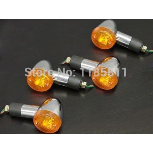 4x Chrome Bullet Turn Signal Motorcycle Lamp For Intruder Shadow CB XS XVS KZ Vulcan Cruiser Cafe