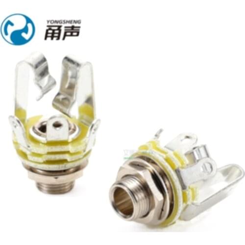 5Pcs Yongsheng genuine YS230/229/211 stereo 6.35mm female large three-core fever audio panel mounting socket metal 6.5 seat HIFI