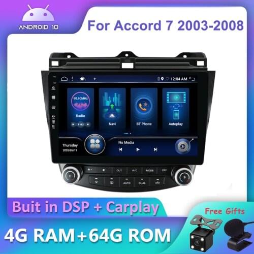 Bosion Android 10 DSP CarPlay Car DVD Radio Multimedia Player For Honda Accord 7 2003-2008 2 din GPS Navigation DSP IPS AHD DAB