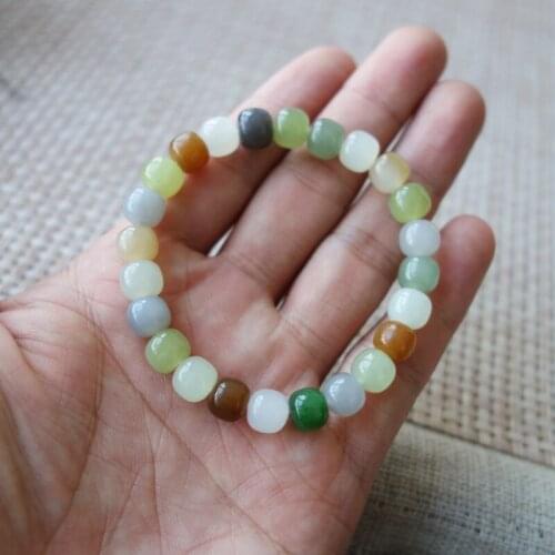 Natural Xinjiang Hetian jade bracelet color red jasper yellow multi-treasure string bracelet