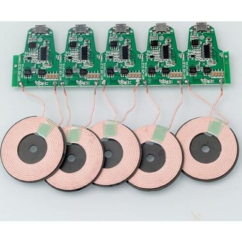 DIY DC 5V QI Wireless Charging PCBA Circuit Board + Coil Receiver Charger Module For All Smart Phone