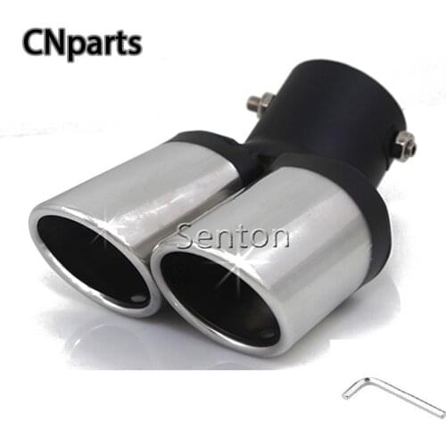 For Chevrolet Cruze Aveo Ford Focus 2 Kia Rio K2 Mazda 6 5 Peugeot 207 307 Twin Curved Tailpipe Car Exhaust Tail Pipe Muffler