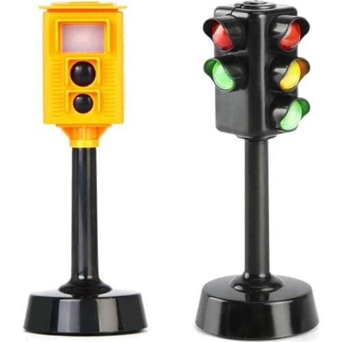 Mini Traffic Signs Road Light Block with Sound LED Children Safety Education Kids Puzzle Traffic Signal Light Toys Child Gifts