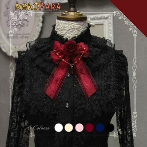 Elegant Handmade Vintage Rose Hairpin+Brooch Dual-use Clip Bows Trim Lolita Sweet Hairclip Headwear 8 Colors