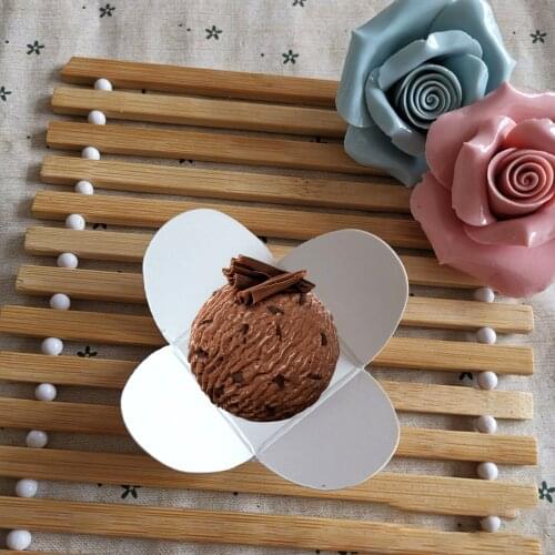 100Pcs Kraft Paper Cardboard Holder Chocolate Chocolate Compartment Kraft Paper White Black Cardboard Chocolate Chocolate Tray