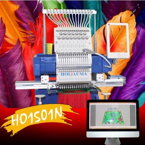 China 10 years service ! HO1501N HOLiUAMA embroidery machine 1 head like happy tajima quality with DAHAO A15 Computer