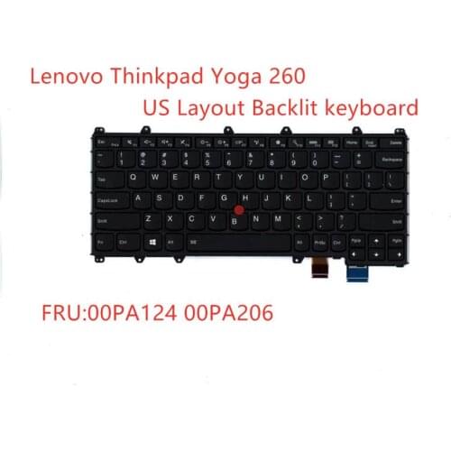 New Original English Backlit keyboard For Lenovo ThinkPad Yoga 260 US Layout Backlit keyboard 00PA124 00PA206