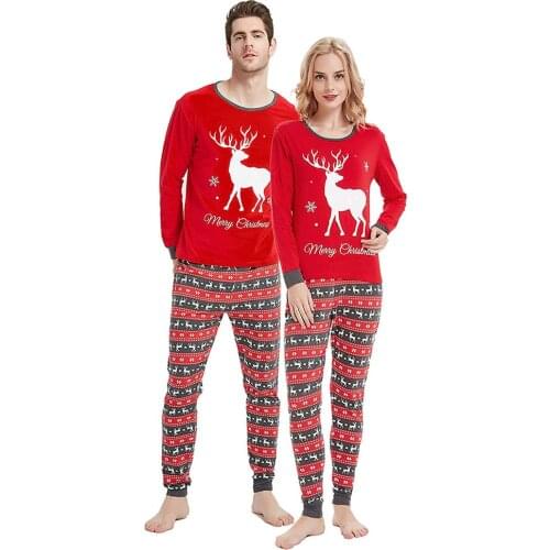 Reindeer Animal Cartoon Mom and Daughter Matching Clothing Sets Family Christmas Pajamas Sets Children Sleepwear Family outfits