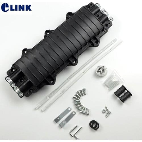 24/48 cores Fiber enclosure 2 IN 2 OUT Horizontal optical fibre splice box waterproof outdoor big D type fusion tray 45*17*12CM