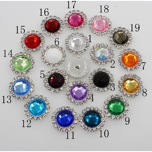 Factory 10 pc 18MM round sewing clear crystal Rhinestone Buttons clothing wedding party decorate hair flower center scrapbooking