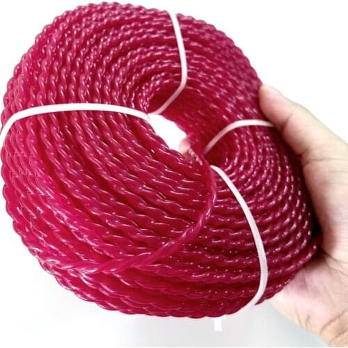 Newest 3mm Brush Cutter Strimmer Line Mowing Nylon Trimmer Rope Mowing Wire Oval Nylon Straw Rope 60M Lawn Mower Accessory