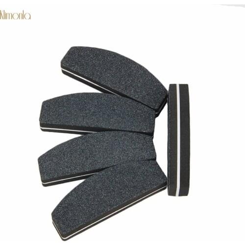 New 7pcs Half Moon Sanding Polishing Files For UV Gel Nail Sponge Buffer Blocks DIY Salon Manicure Tools 100/180 Nail File