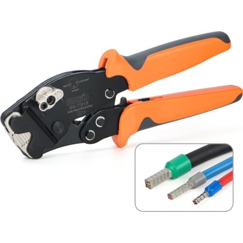 Ferrule Crimping Tool Kit 0.25-10mm²/AWG 24-6 Self-adjustable Ratchet Ferrule Crimper Plier for Wire Terminals Cables End-sleeve
