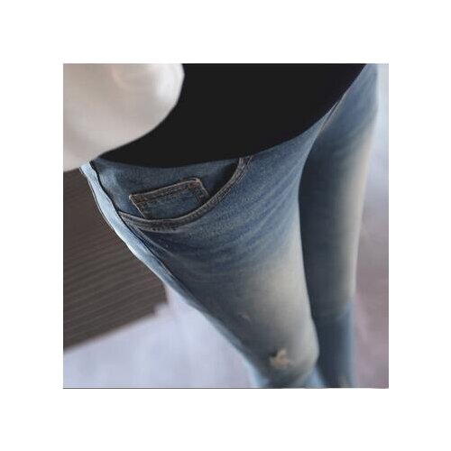 Solid Color Maternity Jeans Denim Blue Maternity Pants for Pregnancy 2017 New Spring Clothes for Pregnant Women