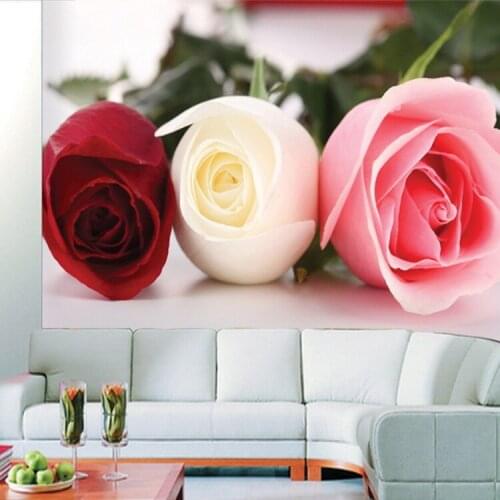 Papel de parede Rose Flower Papel Mural 3d Wall Photo Murals Wallpaper for Living Room and Bedding Room 3d Wall Mural Fresco