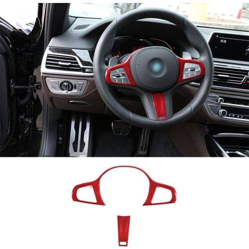 Real Carbon Fiber Steering Wheel Frame Trim for BMW 3 4 5 6 7 8 Series 6 Series GT X3 X4 X5 X6 X7 Z4 Car Interior Accessories