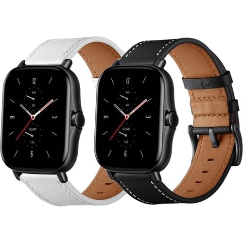 20mm Genuine leather Strap For Amazfit GTS 2/2e/GTS 2 Mini/GTR 42mm Amazfit Bip S Lite Bracelet Watch Amazfit Bip U Pro