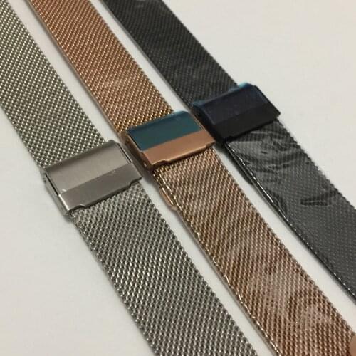 Watch accessories stainless steel strap 20mm Silver/Rose/Black electroplate Band Replacement Bracelet