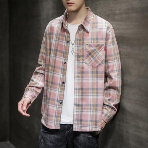 Spring and Autumn New Shirt Mens Long Sleeve Casual Lapel Striped Cardigan Loose Large Size Trendy Mens Shirt