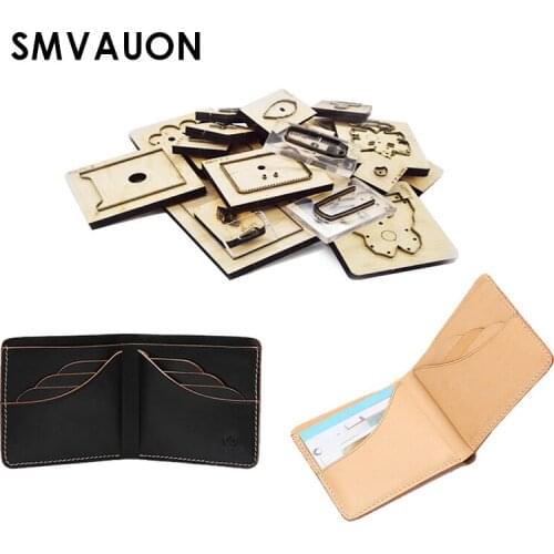 SMVAUON Handmade Diy Wood Die Cutting Wallet Mould Making Handmade Gifts Wallet Leather Punching Set