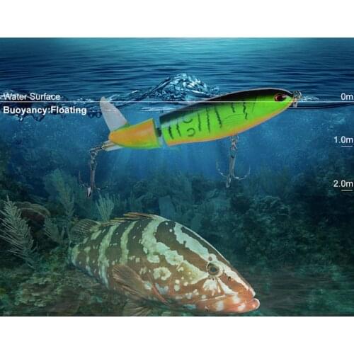 110mm/15g 3D Eyes Top Water Popper Fishing Lure Hard Bait Wobblers Rotating Soft Tail Fishing Tackle with Double Hooks