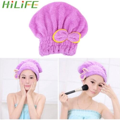 HILIFE Shower Cap Wrapped Towels Microfiber Home Textile Quickly Dry Hair Hat Bathroom Hats Bath Accessories