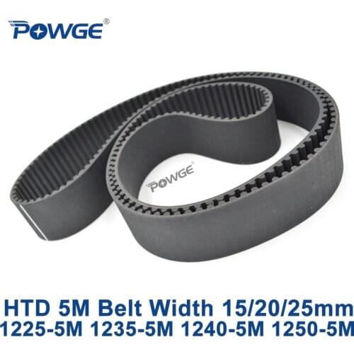 POWGE HTD 5M synchronous Timing belt C=1225/1235/1240/1250 width 15/20/25mm Teeth 245 247 248 250 HTD5M 1225-5M 1240-5M 1250-5M