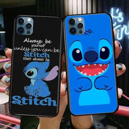 Stitch Couple Anime Phone Cases cover For iphone 11 Pro Max case 12 8 7 6 S XR PLUS X XS SE 2020 mini mobile cell shell funda b