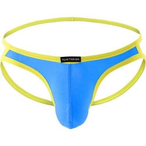 Men Solid G Strings Thong Underwear Sexy Gay Sissy Tanga Hombre Jockstrap Penise Bag Breathable Thin Men Underwear Thongs