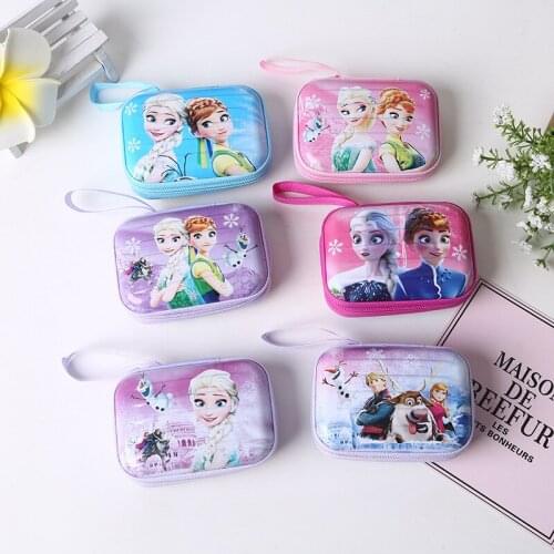 Disney Mickey Storage Bag Rectangular Frozen Elsa Tinplate Coin Purse Student Portable Zipper Bag coin wallet