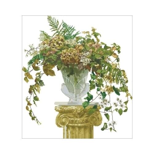 TG-1083 Autumn vase Needlework,For Embroidery,DIY 14CT Unprinted Arts Cross stitch kits Set Cross-Stitching Home Decor