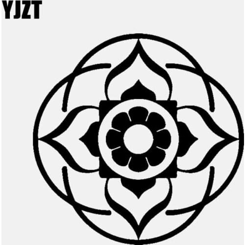 YJZT 14.9CM*14.7CM Lotus Mandala Yoga Buddhism Art Amulet Vinyl Decal Car Stickers Black/Silver C3-1527