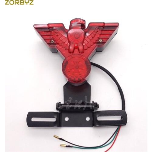 ZORBYZ Motorcycle Warbird Hinged LED Rear License Brake Tail Light Lamp For Harley Bobber Chopper