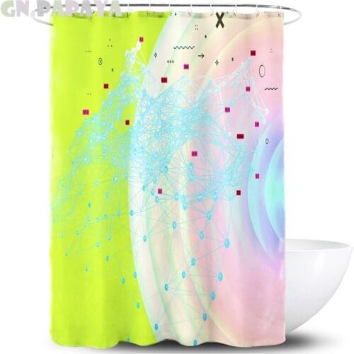 3d rainbow fresh style chartreuse Bath Curtains Waterproof Polyester Fabric flower Shower Curtains Screen with Hooks Accessories