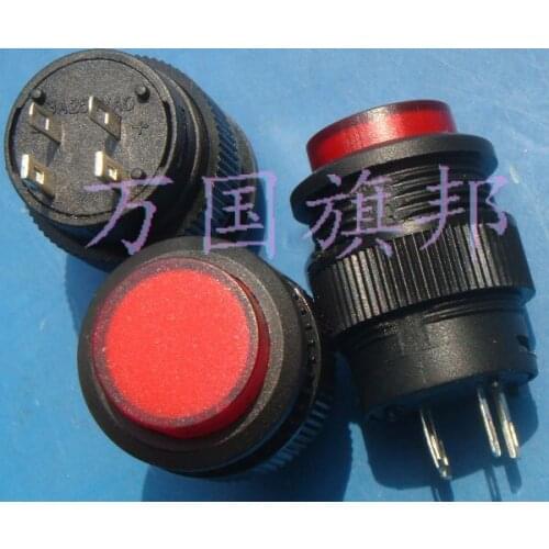 Free Delivery. The button of circular diameter 16 mm red switch R16-503 not lock 3 a lamp