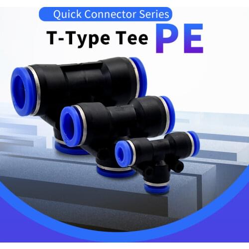 3 Way OD Hose Tube Push In Air Gas Fitting Quick Fittings Connector Adapters T shaped Tee Pneumatic 10mm 8mm 12mm 6mm 4mm 16mm
