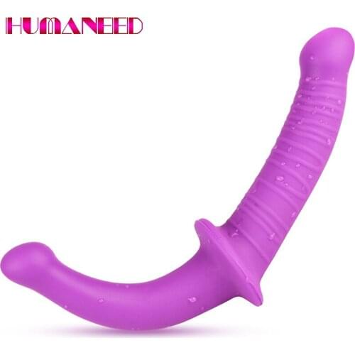 Strap on Double Dildo Clitoris Stimulator Anus Vagina Massage G Spot Dildo Penis Strapless Strapon Sex Toys for Lesbian Women