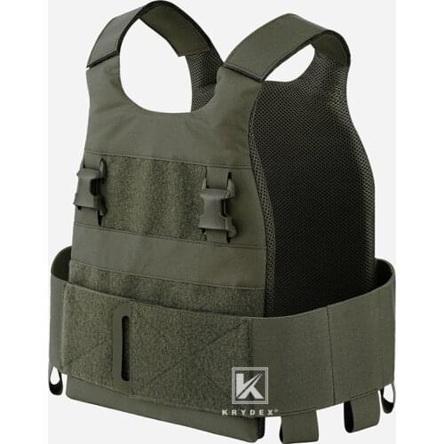 KRYDEX RANGER GREEN Low Vis Slick Vest Airsoft Wargame Lightweight Adapt System FCS Slickster Plate Carrier W/ 2PCS Dummy Plates
