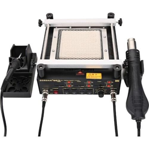 Gordak 863 In Soldering Stations 3 In 1 Digita Heat Gun Bga Rework Solder Station Electric Soldering Iron Ir Infrared Preheatin