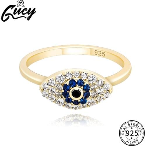 GUCY Evil Eye Ring Cubic Zirconia 925 Sterling Silver Ring For Women For Women Engagement Jewelry Anniversary