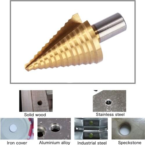 Hakkin 4-22mm 5-35mm 6-35mm HSS Triangle Shank Metal Steel Step Drill Bit Hole Drill Core Drill Countersink Titanium Bit Set