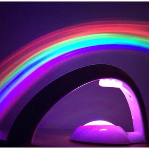 Colorful LED Rainbow Lamp LED Night Light Romantic Rainbow Projector Lamp Universal Projection Lamp Portable Home Decor